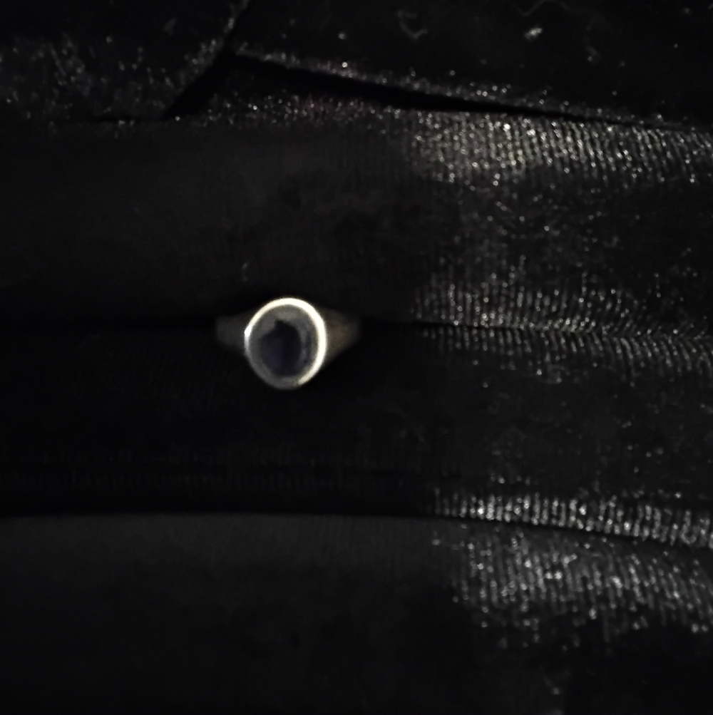 Silver Ring with Blue Iolite Stone